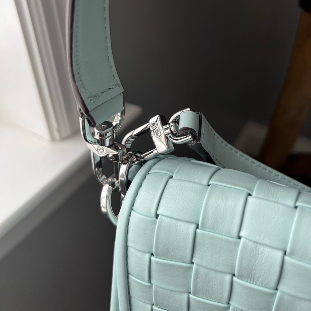 Michael Kors MK Bradshaw Small Woven Leather Convertible Shoulder Bag/Crossbody - Picture 5 of 16